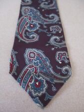 Stafford Brand NECK TIE - Colorful Paisley Print on Deep Purple Background