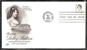 US SC# 1822 Dolley Madison FDC. Artcraft Cachet.1 - Picture 1 of 1
