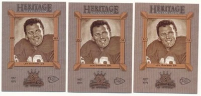 LEN DAWSON LOT OF (3) 2002 DONRUSS GRIDIRON KINGS HERITAGE COLLECTION CHIEFS SP - Image 1 of 2