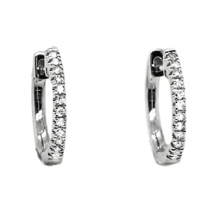 0,30 KT. SI1-G ORIGINAL DIAMANT 2,0 MM BREIT 12,0 MM REIFEN OHRRINGE 14K WEISSGOLD - Bild 1 von 11