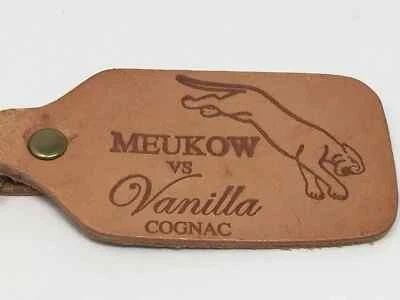 NOS Meukow Cognac Panther Leather Keychain, Vintage Car Auto Key Ring Accessory - Image 1 of 4