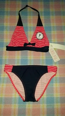 Mädchen Kinder Esprit Bikini Gr. 152 158 12/13 Jahre rot-blau mit Etikett NEU - Bild 1 von 4