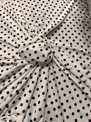 3 METRES GOOD QUALITY 1cm DOT PRINT VALENTINO CREPE STRETCH JERSEY FABRIC a5 - Image 1 of 4