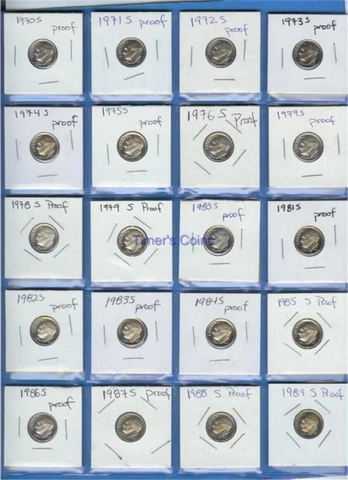 1970-1989 S Clad Proof Roosevelt Dime- Set of 20 1970 through 1989 dimes Cover