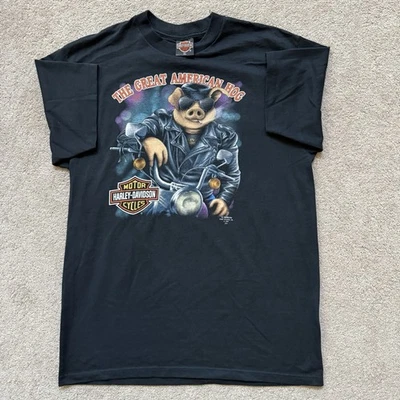 Camiseta De Colección 1991 Harley Davidson Emblema 3D El Gran Cerdo Americano XL Eagle Foto 1 de 4