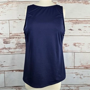 Lands' End Damen hochgeschlossen UPF 50 bescheiden Tankini Oberteil Badeanzug marineblau Größe 14 - Bild 1 von 6