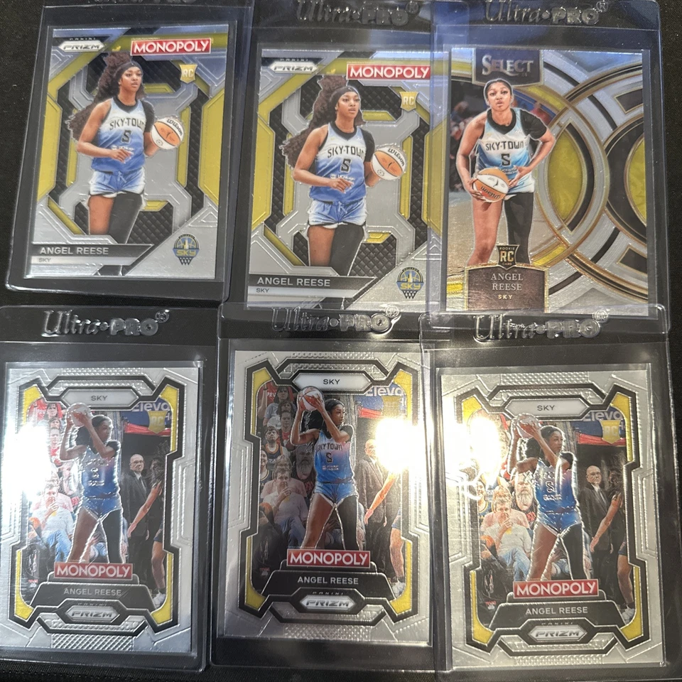 2024 WNBA Panini Angel Reese, 4 x Prizm Monopoly, 1 x Select - Image 1 of 1