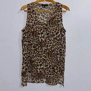 Wishful Park Tanktop Leopardenmuster Knopfleiste XL Animal Print Y2K Safari Chic - Bild 1 von 9