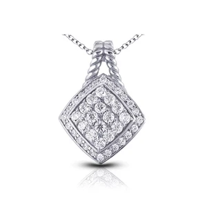 1 Carat F VS1 Round Cut Natural Earth Mined Certified Diamonds 14k Gold Pendant - Picture 1 of 2