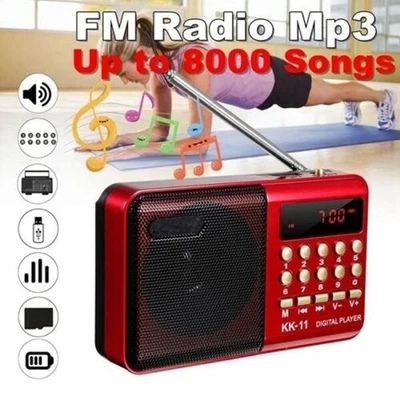 Mini tragbarer LCD-Digital-FM-Radio-Lautsprecher USB SD TF Lautsprecher-Player - Bild 1 von 4
