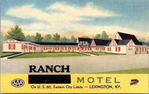 Ranch Motel Lexington Ky Linen Postcard - Picture 1 of 4