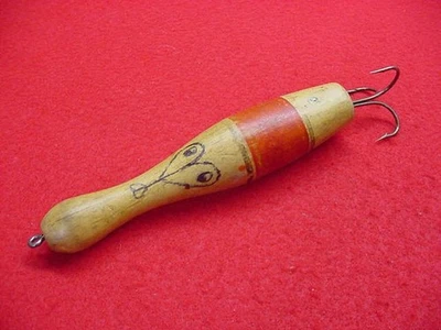 Hand Made-Muskie/Pike Wooden Lure- 7 1/2" Long-1 1/4" tall-1 hook- Nice ! (B) - Image 1 of 4