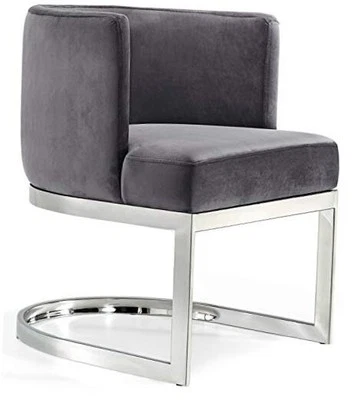  Gianna Collection Modern | Современное бархатное мягкое серое хромированное основание - Изображение 1 из 4