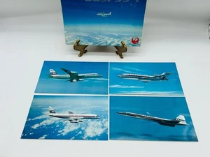 Set of 4 Japan Air Lines Airline Issued Postcards DC-8 880 SST 880M in Japanese - Picture 1 of 9