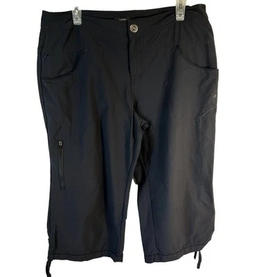 Cabela's size 12 Women's capri gray black lightweight hiking short/pants  - Image 1 of 4