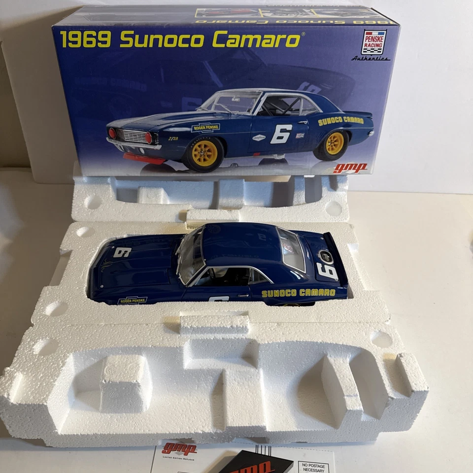 GMP Sunoco Camaro Team Penske Racing Mark Donohue 1969 #6 1:18 G1800308 nuevo como nuevo Foto 1 de 4