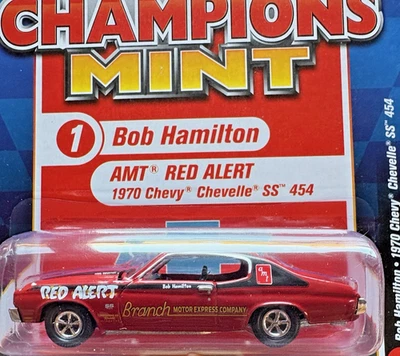 1/64 Racing Champions Como Nuevo 2022 1970 Bob Hamilton AMT Red Alert Chevelle SS Foto 1 de 4