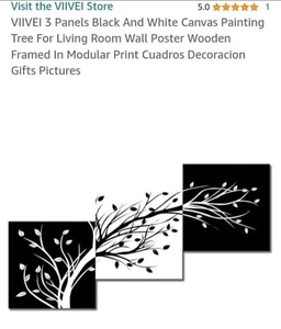 3 Tafeln schwarz-weiß Leinwandbild 40 x 40 cm - Bild 1 von 2