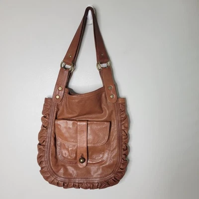 Bolso de Hombro Cynthia Vincent Loni Cuero Marrón Hobo Estilo Bohemio Foto 1 de 4