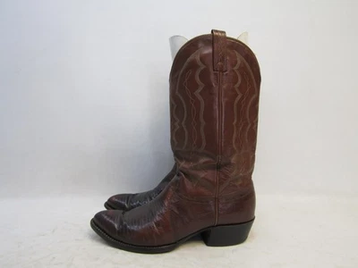 J CHISHOLM Mens Size 10.5 D Brown Leather Lizard Cowboy Western Boots - Image 1 of 4