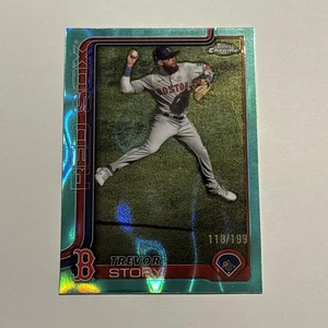 Trevor Story 2025 Topps Chrome Aqua Lava Refractor Parallel #232 Red Sox /199 - Picture 1 of 2