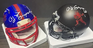 Mini cascos firmados/autografiados por OJ Simpson (x2) hechos a medida - autenticados por JSA - Imagen 1 de 24