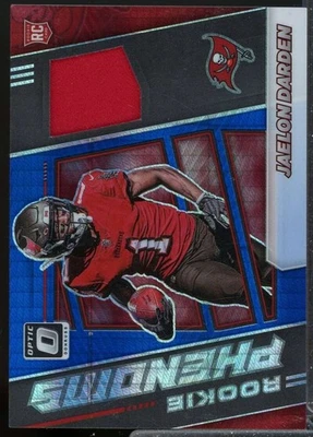 Jaelon Darden 2021 Donruss Optic Rookie Phenom Jersey Horizontal Blue Hyper #34  - Image 1 of 2