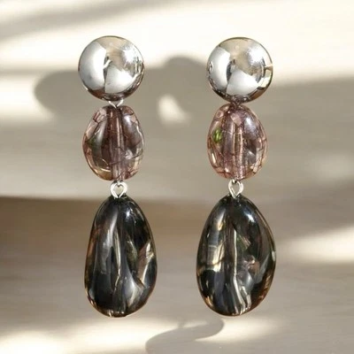 Aktion! Wunderschöne Retro Harz Ohrringe Boho Ohrstecker Modeschmuck Statement - Bild 1 von 4