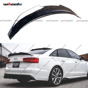 Forged Carbon Fiber Rear Spoiler Trunk Wing For 2012-2018 Audi A6 S6 PSM Style - Picture 1 of 13