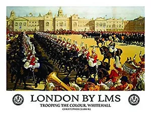 London by LMS Trooping The Colour (old rail ad) small steel sign 200mm x 150mm - Picture 1 of 1