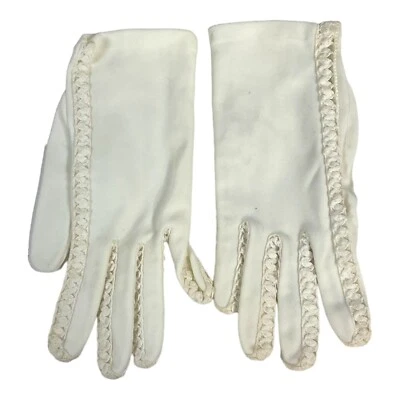 Par de guantes blancos formales vintage para fiesta de té talla pequeña hechos en Alemania Occidental Foto 1 de 4