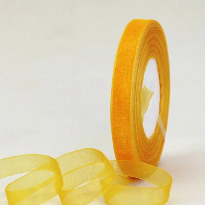 Lote de 50 yardas 13 mm cinta transparente de organza para decoración suministros hágalo usted mismo Foto 1 de 4