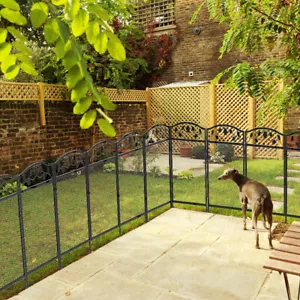 5 Panels DIY Folding Pet Dog Kennel Fence Heavy Duty Garden Path Edging Fence - Picture 1 of 17