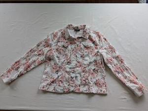 Charter Club Women Cotton Blend Floral Denim Jacket - Size XL - Picture 1 of 10