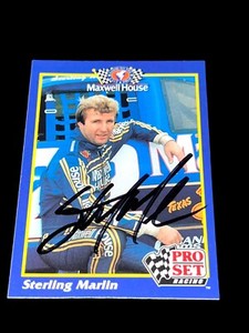 Sterling Marlin 1992 PRO SET #3 MAXWELL HOUSE VINTAGE autographed NASCAR card