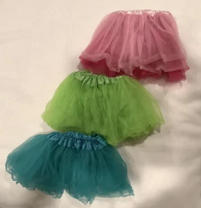 Lot Of Three Girls Kids Toddler Dance Tutu Skirt Costume Ballet 3 Layer One Size - Picture 1 of 5