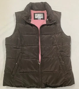Prospirit Brown Pink Insulated Vest Jacket Full Zip Women’s Size M - Picture 1 of 6