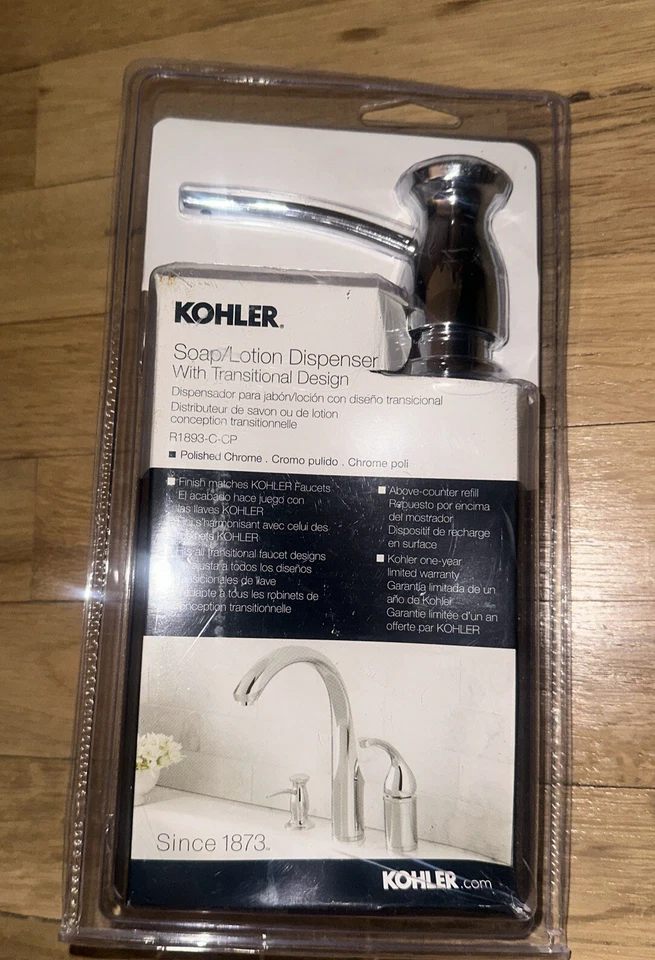 NEW KOHLER Soap/lotion dispenser with Transitional design Vibrant Brushed Nickel - Image 1 of 1