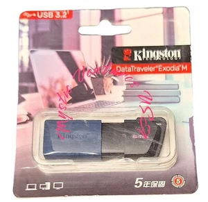 64GB Kingston Data Traveler Exodia M USB Typ A Flash-Laufwerk schwarz, blau - Bild 1 von 3