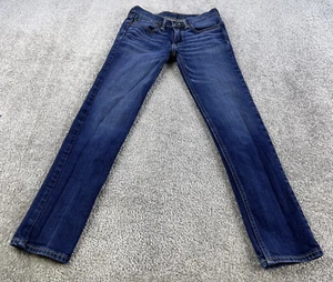 Abercrombie & Fitch Girls 16 Slim Blue Denim Super Skinny Dark Wash Kids *26x27 - Picture 1 of 14