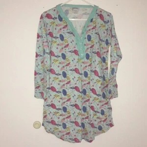 New Women’s Hanes Cotton Cocktail Umbrella Design Pajama Gown Size Small - Picture 1 of 6