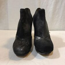 Nicholas Kirkwood real leather black metallic shine high heeled boots size 38
