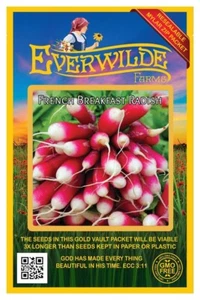 500 French Breakfast Radish Seeds - Everwilde Farms Mylar Seed Packet - Picture 1 of 3