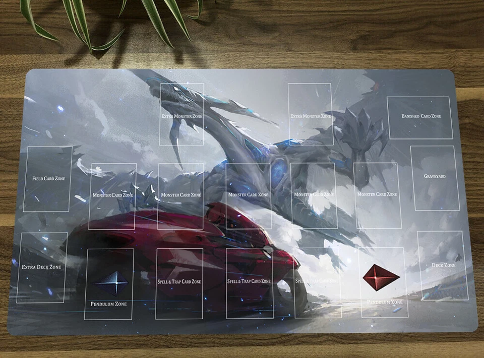 YGO Stardust Dragon TCG CCG Trading Card Game Mat Playmat Zones Free Bag - Image 1 of 4