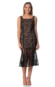 AUSTRALIA DESIGNER WOMEN Black Lace sleeveless fishtail dress - Picture 1 of 3