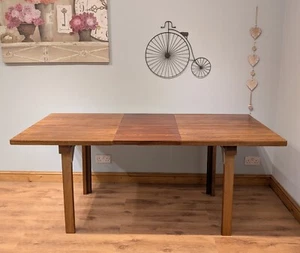 Retro Mid Century Vintage Iroko Extending Dining Table Teak Colour 6ft - Picture 1 of 10