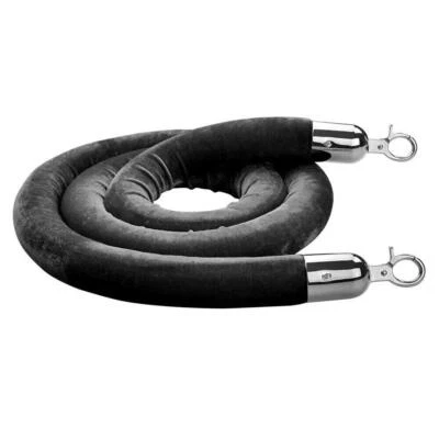 2m Velvet Rope In Black with Silver Ends (QLRSBLK) - image 1 of 3