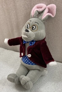 Hase Kaninchen in burgunderroter Samtjacke & gepunkteter Fliege 10 Zoll Plüsch  - Bild 1 von 3