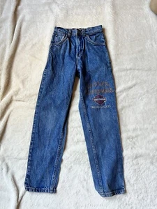 Vintage Kids Pants Denim Jeans Harley Davidson V-Twin Power 22x24 - Picture 1 of 9
