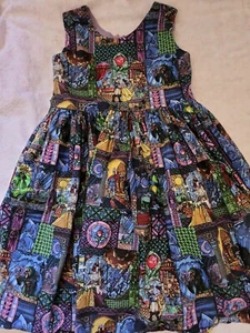 Disney Stained Glass Beauty and the Beast 6x Girls Dress Handmade jewel tones - Picture 1 of 10